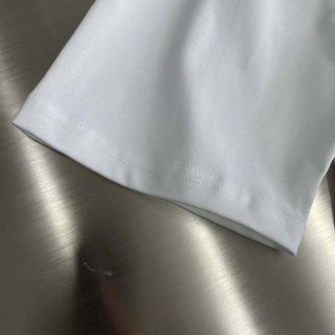 Louis Vuitton Women Hybrid Cotton T-Shirt Regular Fit LV Silk Label Milky White Cotton