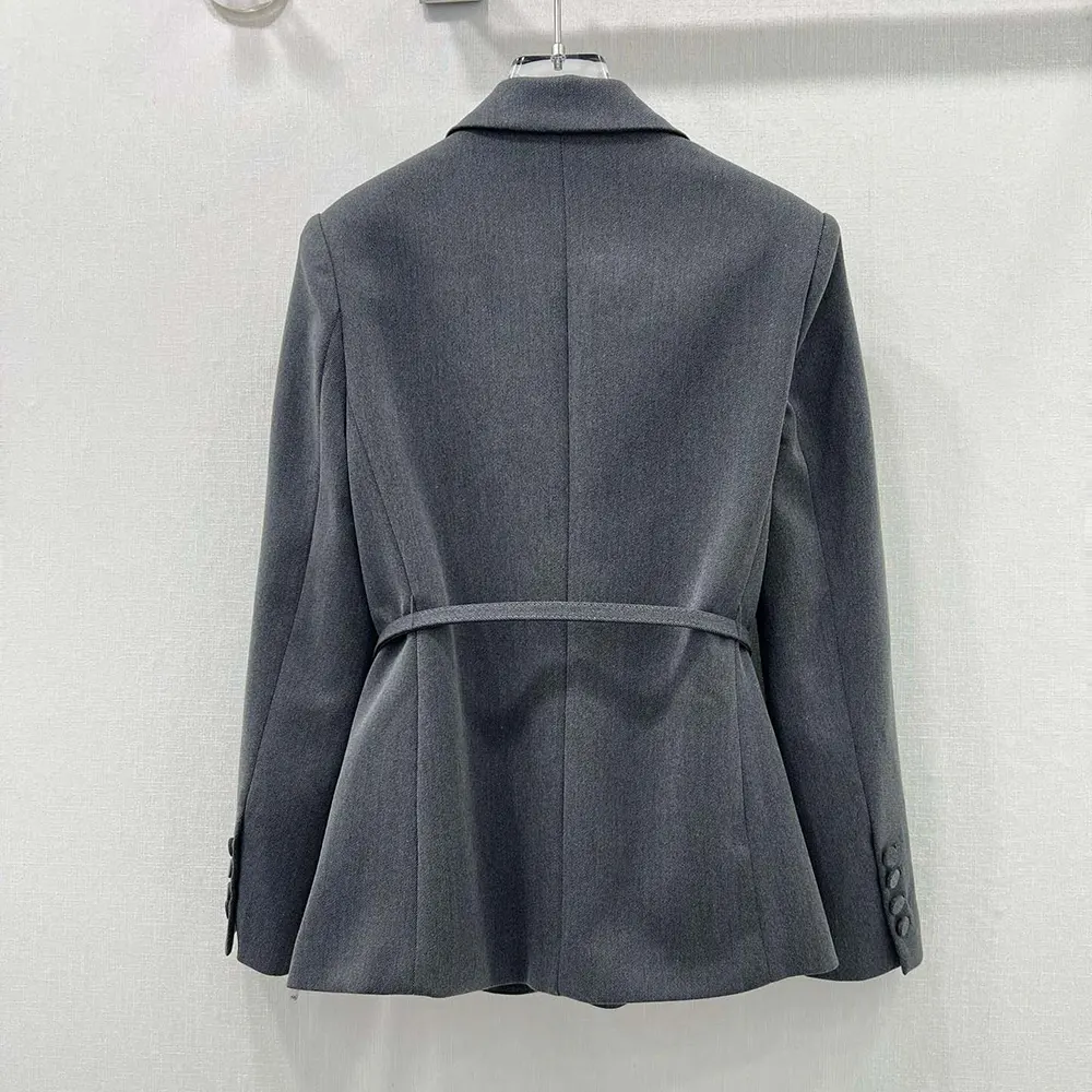 Gucci Women Single Breasted Wool Grisaille Jacket 796295Z8BT01200