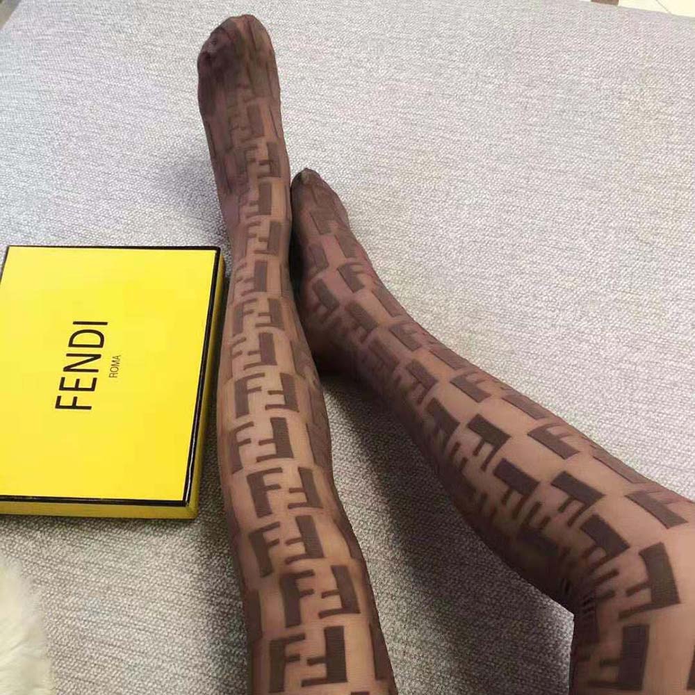 Fendi Women Tights Beige Nylon Pantyhose
