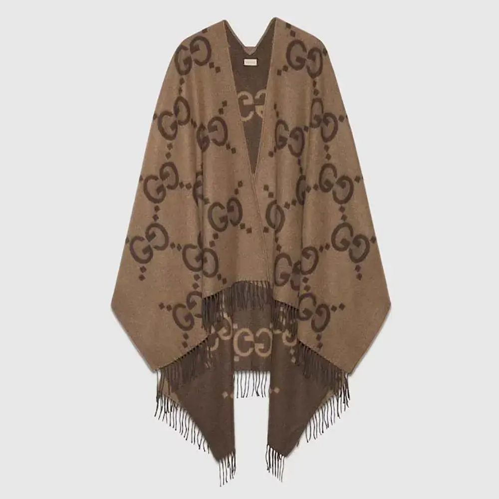 Gucci Women Reversible Jumbo GG Cashmere Cape 7743084GABX9764