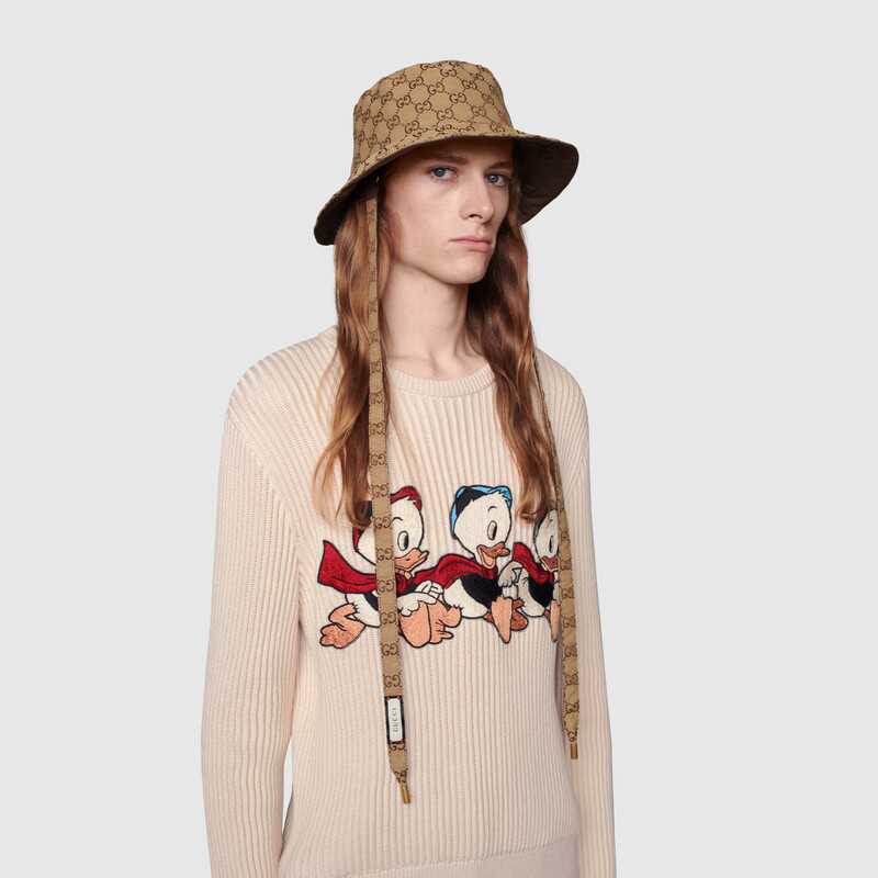 Gucci Men Disney x Gucci Donald Duck Cotton Wool Sweater Crewneck-White