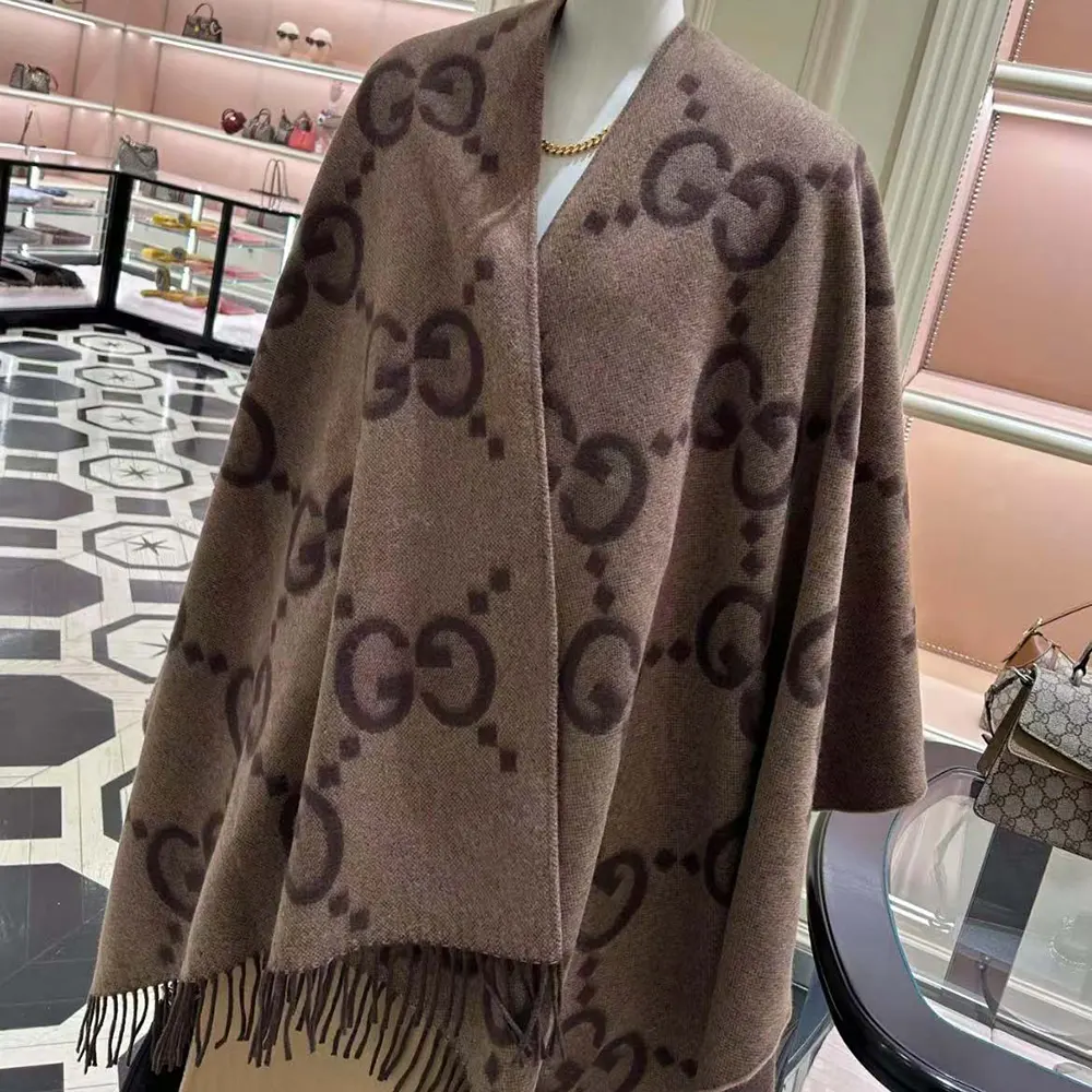 Gucci Women Reversible Jumbo GG Cashmere Cape 7743084GABX9764