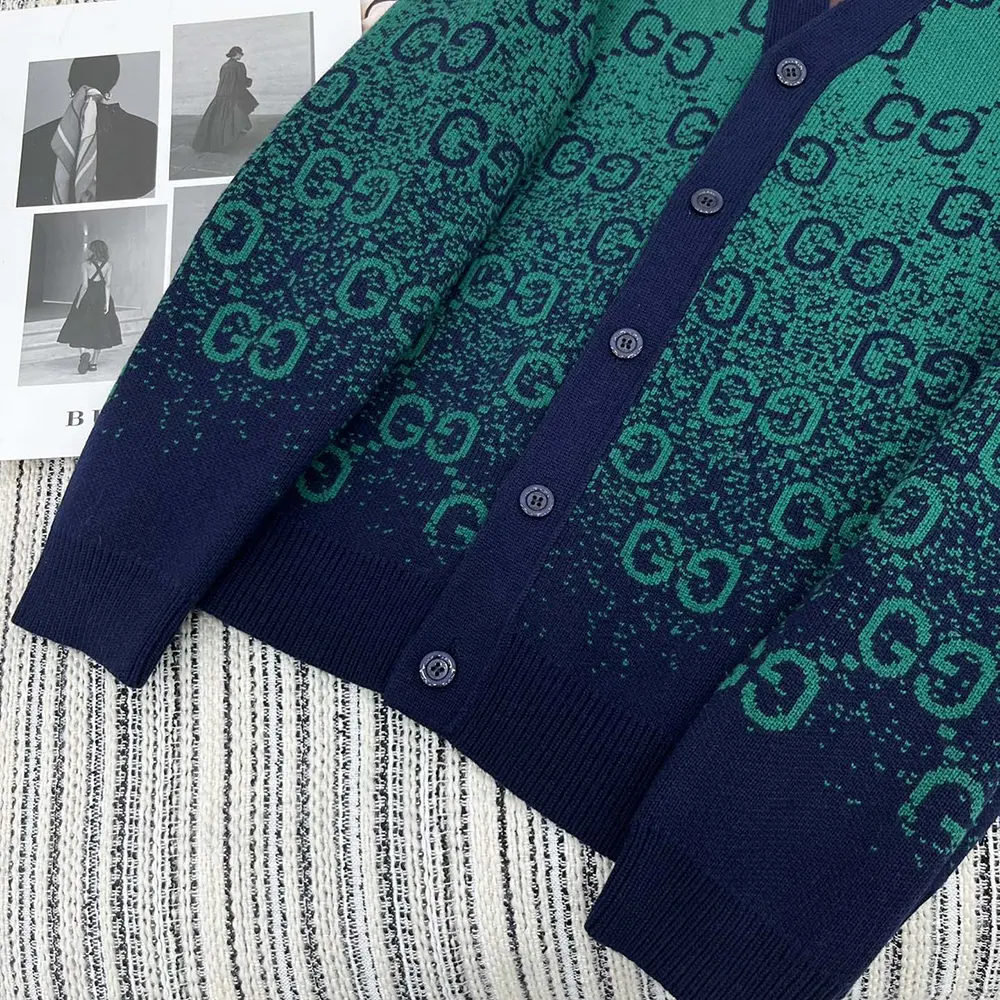 Gucci Women GG Degrade Wool Jacquard Cardigan ‎795012XKD423529