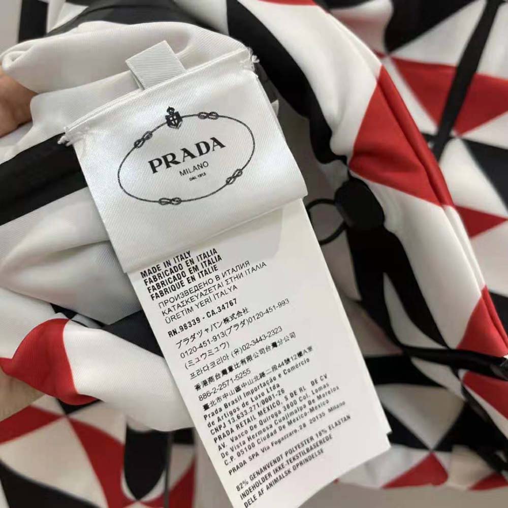 Prada Women Printed Jersey Hoodie-Red