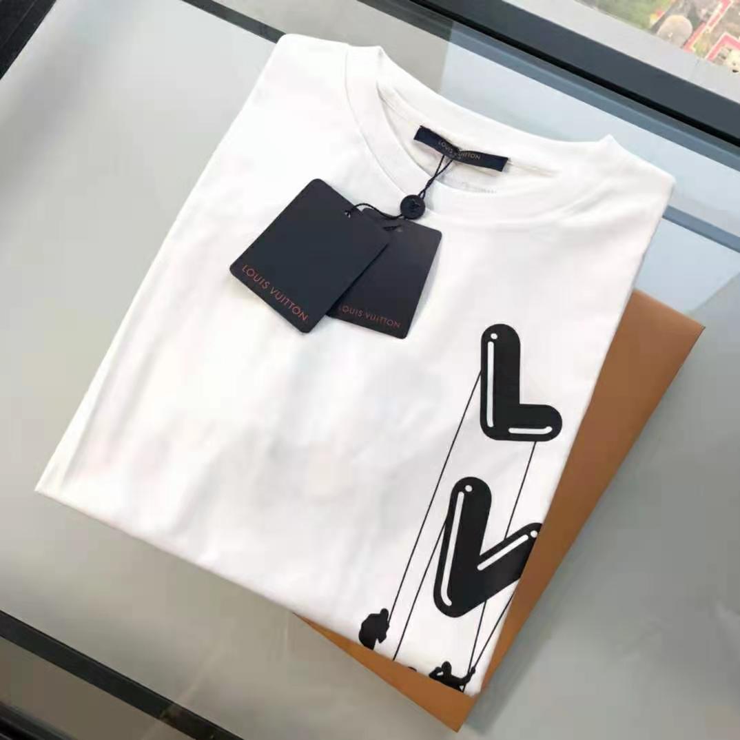 Louis Vuitton Women Floating LV Printed T-Shirt Cotton White Slim Fit