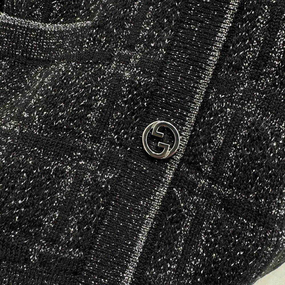 Gucci Women Wool and Lame Check Jacquard Cardigan 805754XKEDI1138