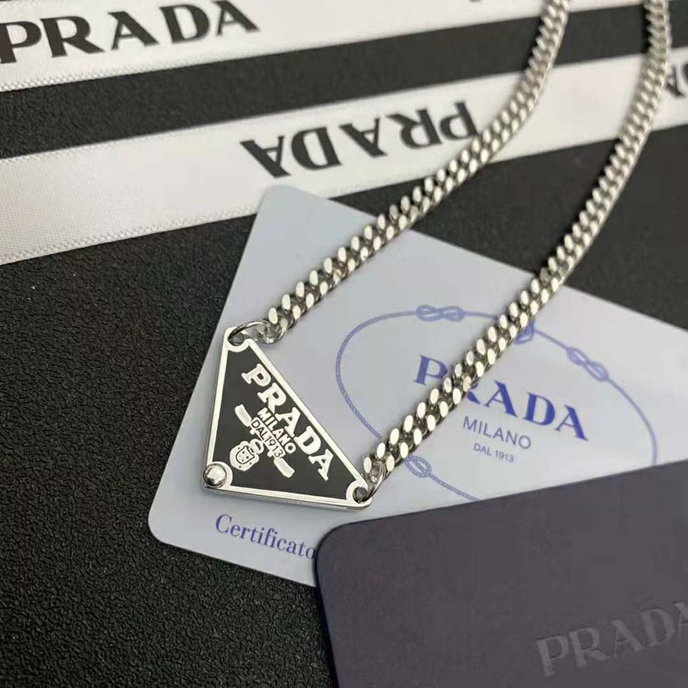 Prada Women Symbole Necklace-Black