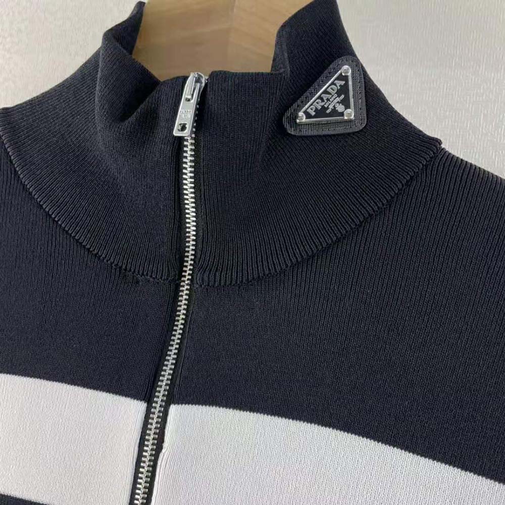 Prada Women Viscose and Cotton Turtleneck-Black