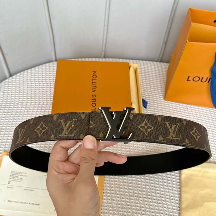 Louis Vuitton Unisex LV Optic 40 MM Reversible Belt MNG Macassar Coated Canvas Leather
