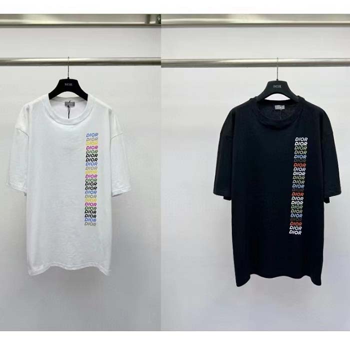 Dior Men CD Relaxed-Fit T-Shirt White Slub Organic Cotton Jersey