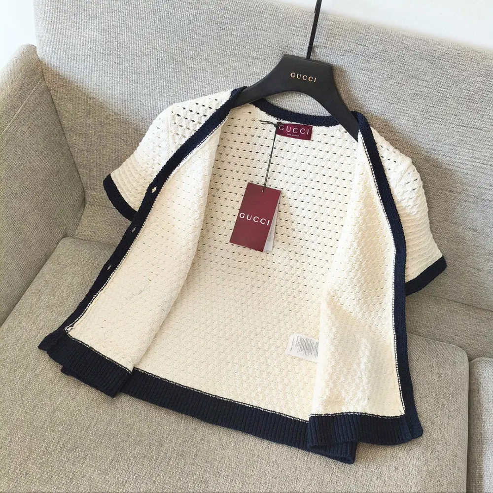 Gucci Women Fine Cotton Crochet Cardigan-White ‎824722XKESV