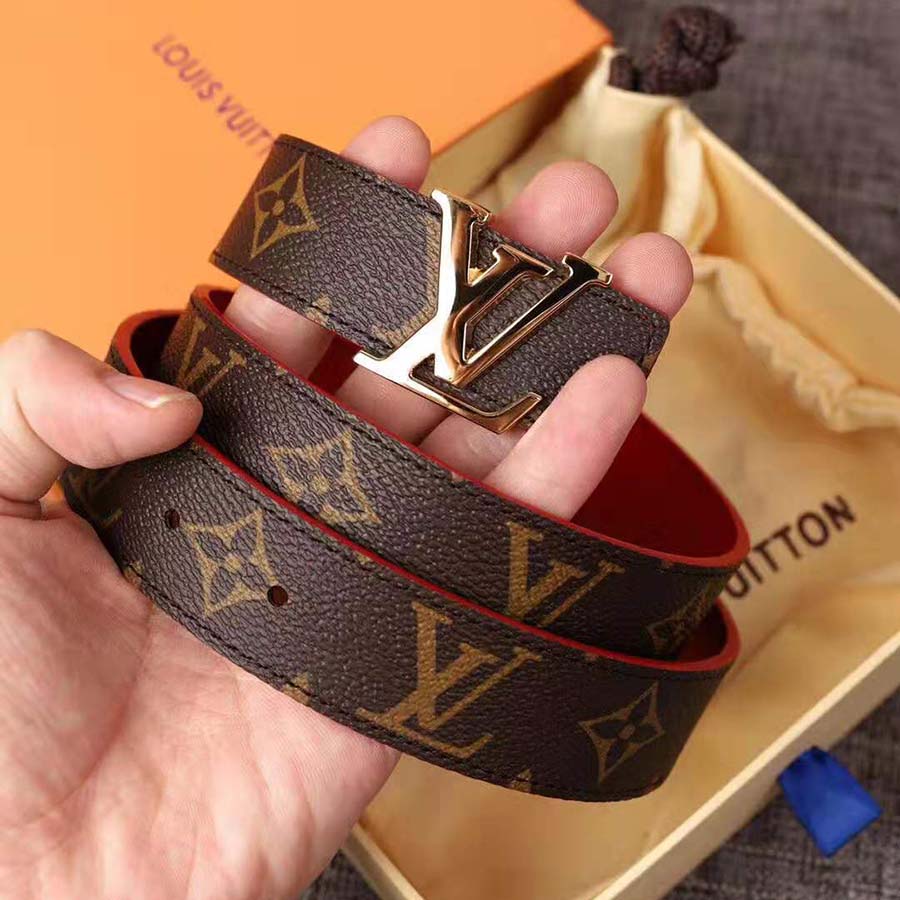 Louis Vuitton LV Unisex LV Initials Buckle 30mm Reversible Belt in Monogram Canvas Leather