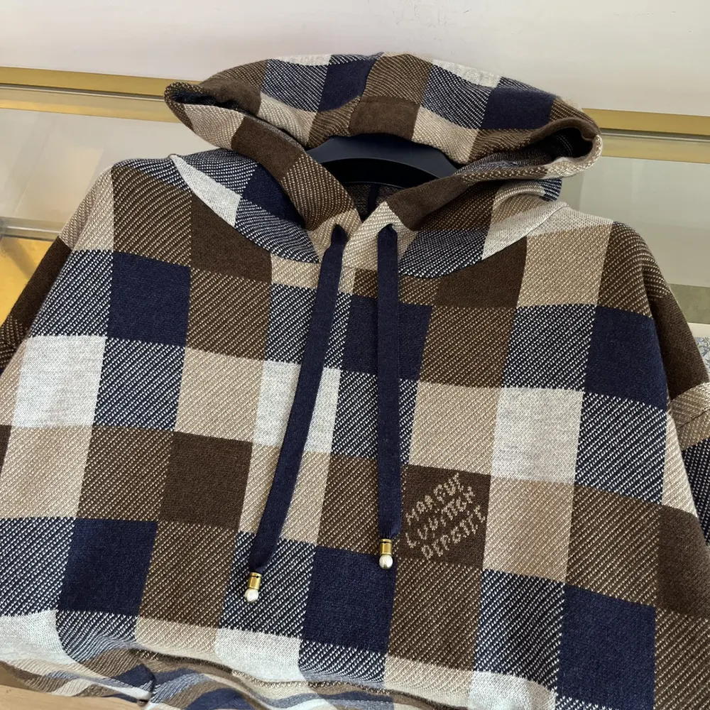 Louis Vuitton Women Damier Cashmere And Wool-Blend Hoodie 1AFXJV