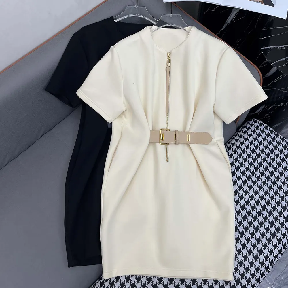 Louis Vuitton Women Belted Crepe T-Shirt Dress 1AGOO8