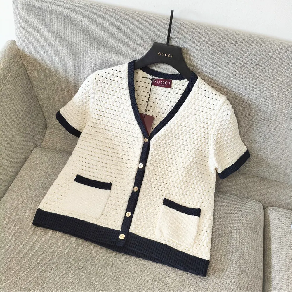 Gucci Women Fine Cotton Crochet Cardigan-White ‎824722XKESV