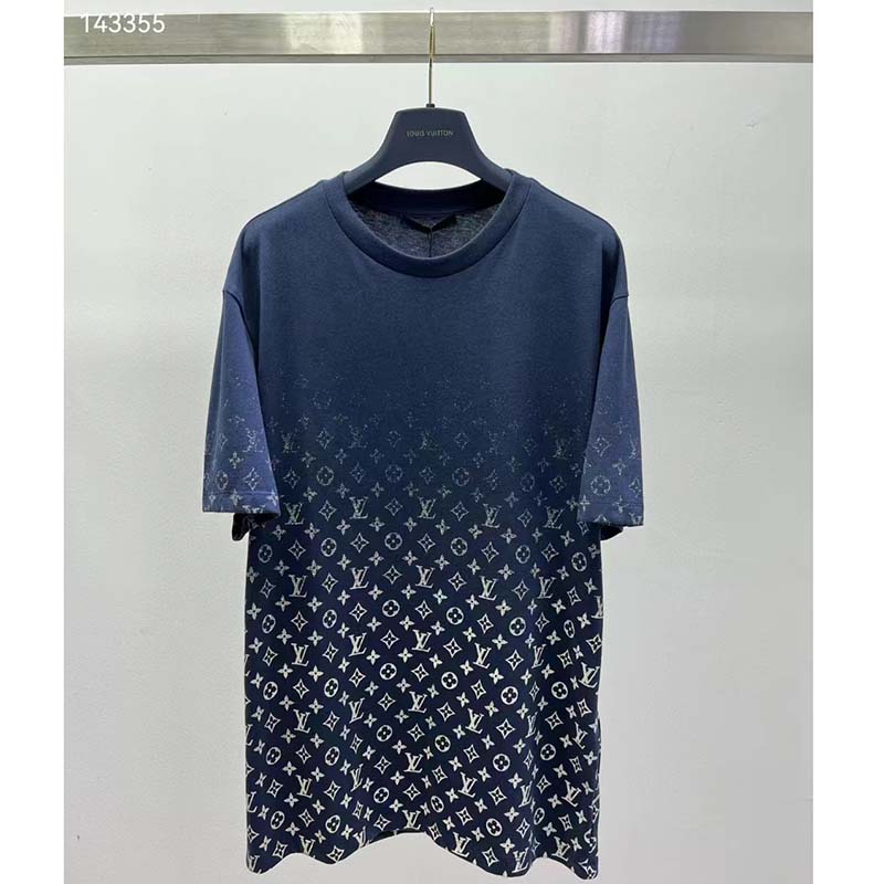 Louis Vuitton Women Mental LVSE Monogram Gradient T-Shirt Cotton Regular Fit Dark Ocean
