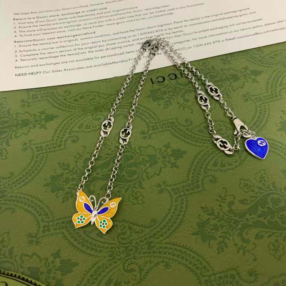 Gucci Women Butterfly Pendant Necklace