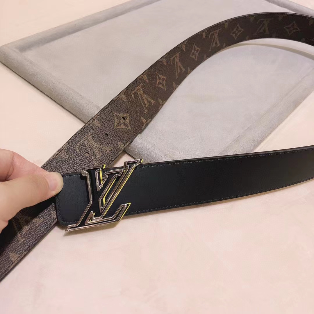 Louis Vuitton Unisex LV Speed 40mm Reversible Belt Yellow Monogram Coated Canvas Leather