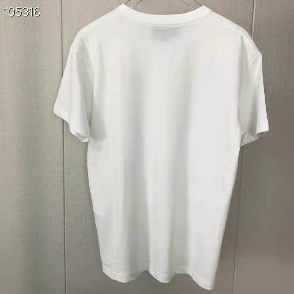 Gucci Men Doraemon x Gucci Oversize T-Shirt Ivory Cotton Jersey Crewneck-Blue