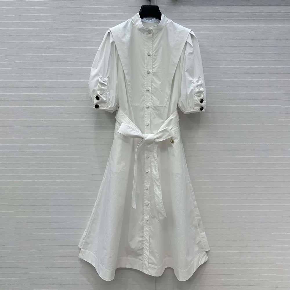 Louis Vuitton Women Puff-Sleeve Shirt Dress 1AIAOP