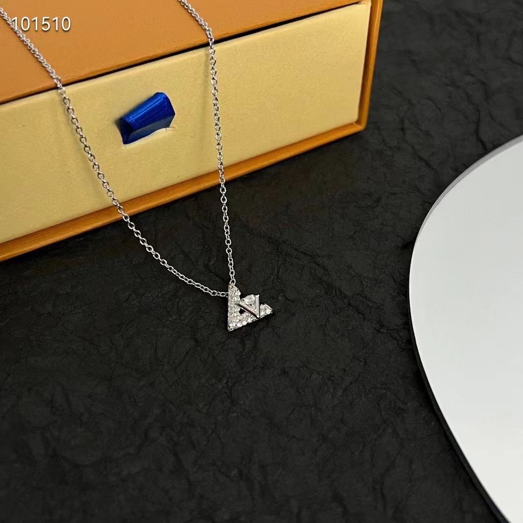 Louis Vuitton Unisex LV Volt One Pendant White Gold 36 Diamonds 0.16 CT