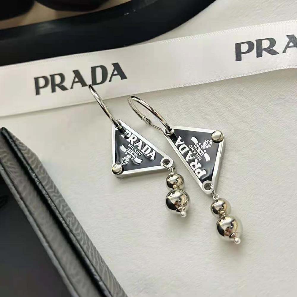 Prada Women Ball Smalto Jewels Pendant Earrings