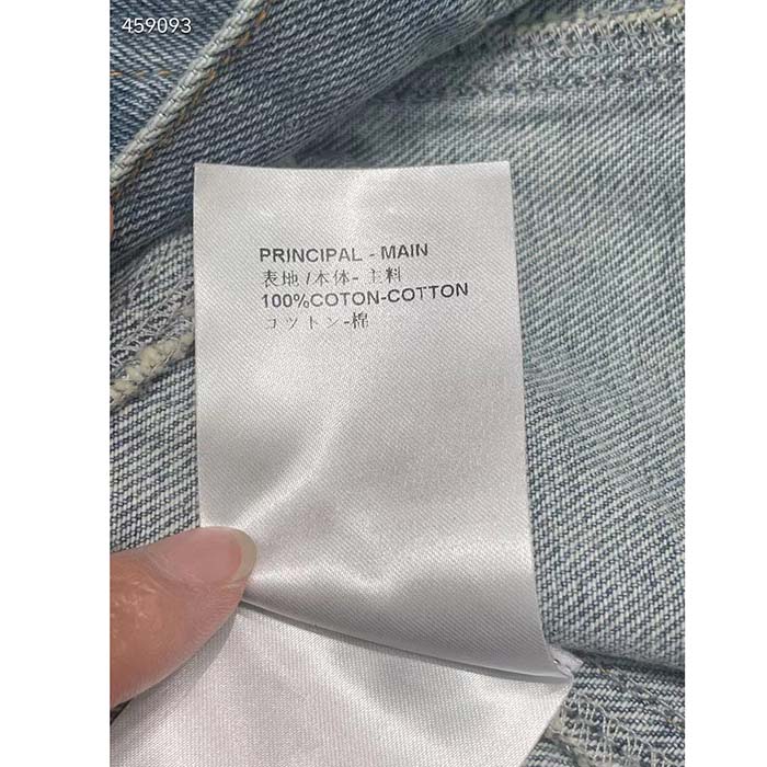 Louis Vuitton Women LV Sleeveless Velvet Accent Denim Jacket Cotton Blue 1AFEQ8