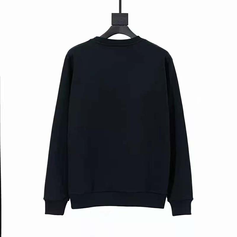 Gucci Men Gucci ‘Mad Cookies’ Print Sweatshirt Cotton Crewneck Slim Fit-Black