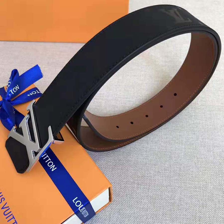 Louis Vuitton LV Unisex LV Pyramide 40mm Reversible Buckle Belt-Black