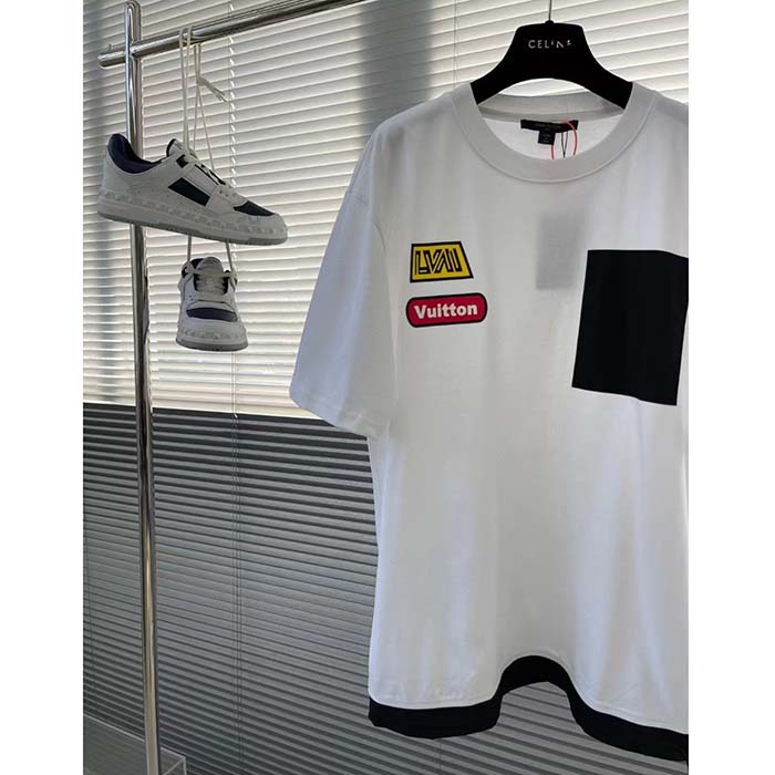 Louis Vuitton Women Hybrid Cotton T-Shirt Regular Fit LV Silk Label Milky White Cotton