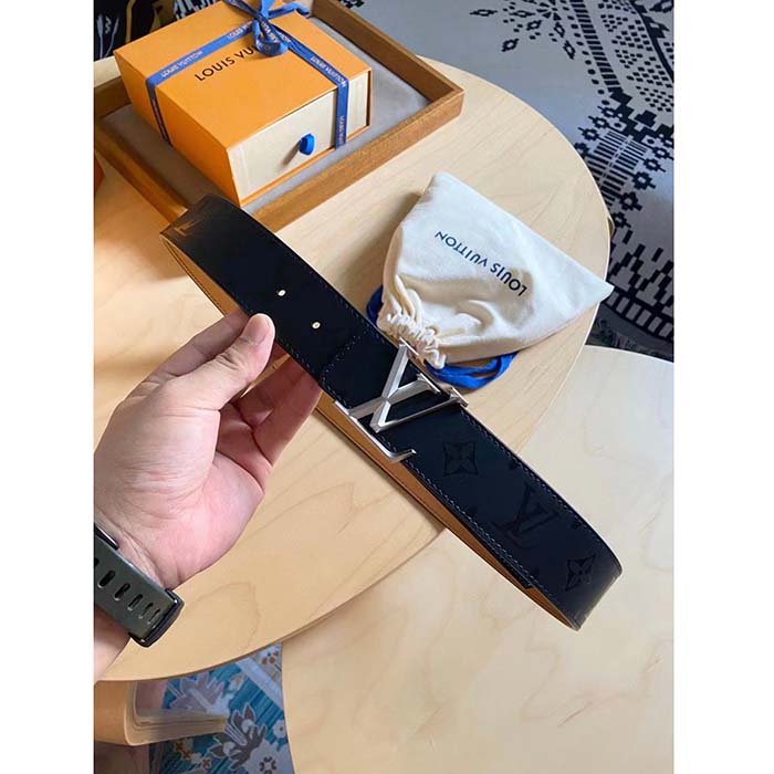 Louis Vuitton Unisex LV Pyramide 40 MM Reversible Calf Leather Monogram Illusion Strap