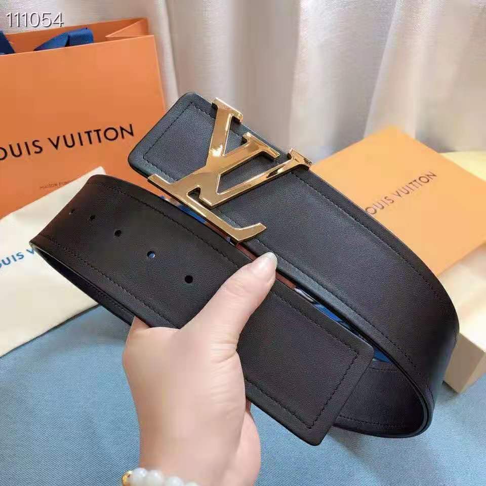 Louis Vuitton LV Unisex LV Iconic 55mm Belt Black Calf Box Leather