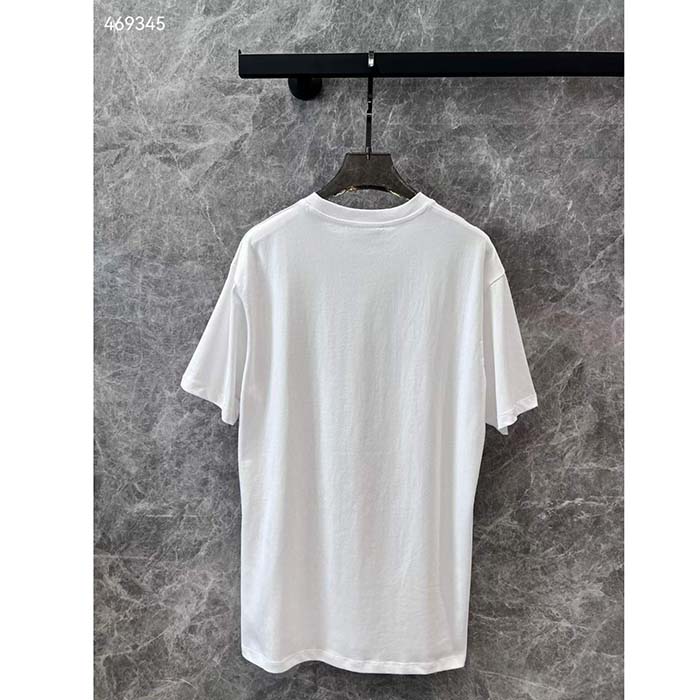 Gucci Women GG Cotton Jersey T-Shirt Gucci Print Red White Crewneck Short Sleeves