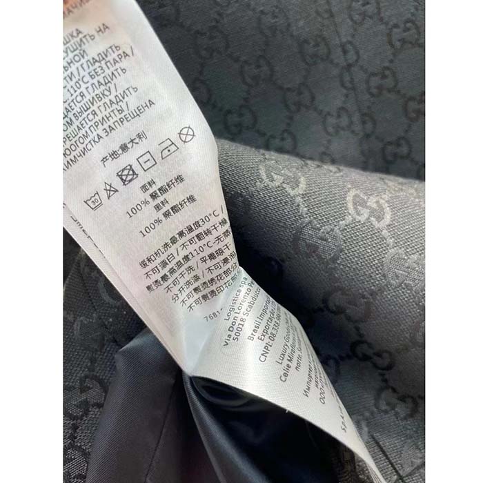 Gucci Women Light GG Canvas Single-Breasted Jacket Peak Lapel Flap Pockets