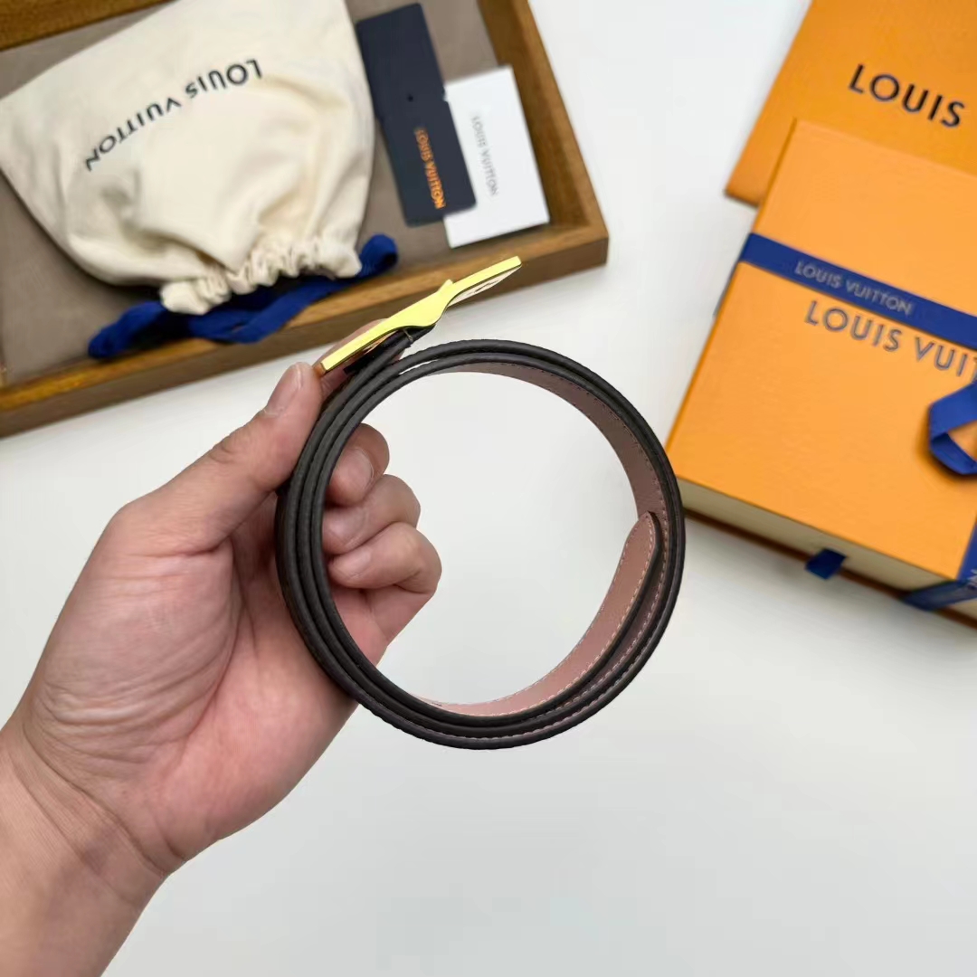 Louis Vuitton Unisex LV Duo 18MM Reversible Belt Monogram Canvas Recto Side Galet Gray Leather Verso