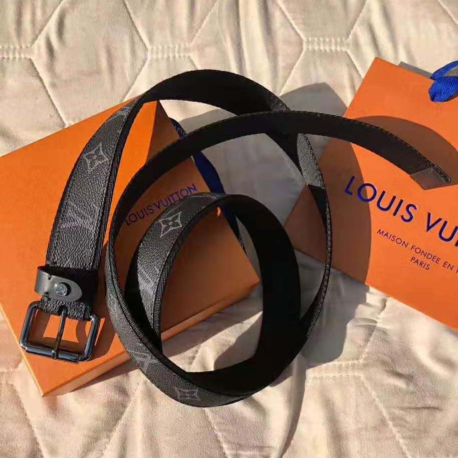 Louis Vuitton LV Unisex Signature Extra Long 35mm Belt-Grey