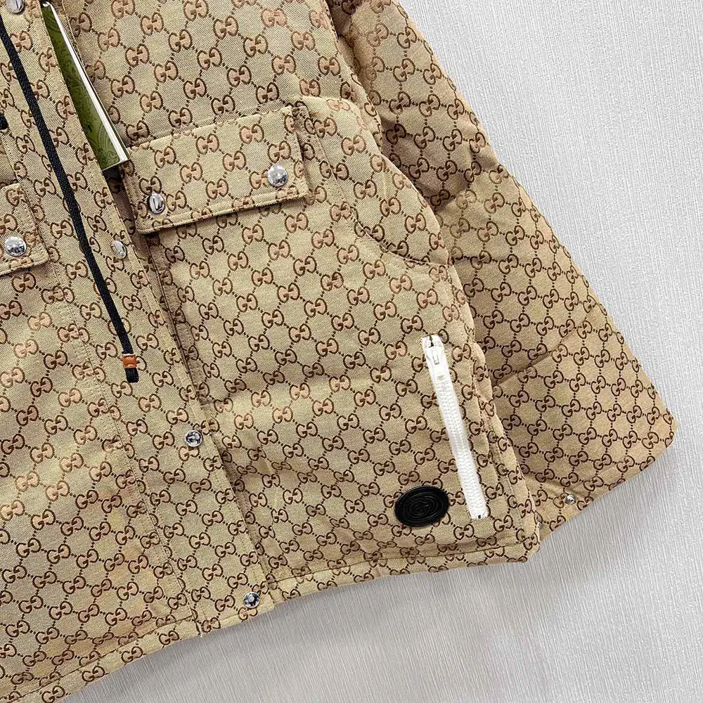 Gucci Women GG Cotton Canvas Puffer Jacket 717558Z9AAR2184