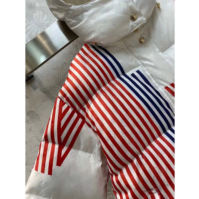 Louis Vuitton Women LV SKI LV Stripes Puffer Jacket Monogram Jacquard Polyamide White
