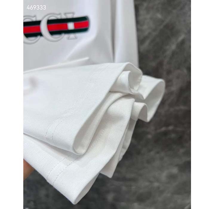 Gucci Men GG Cotton Jersey T-Shirt Print White Crewneck Short Sleeves Oversize Fit