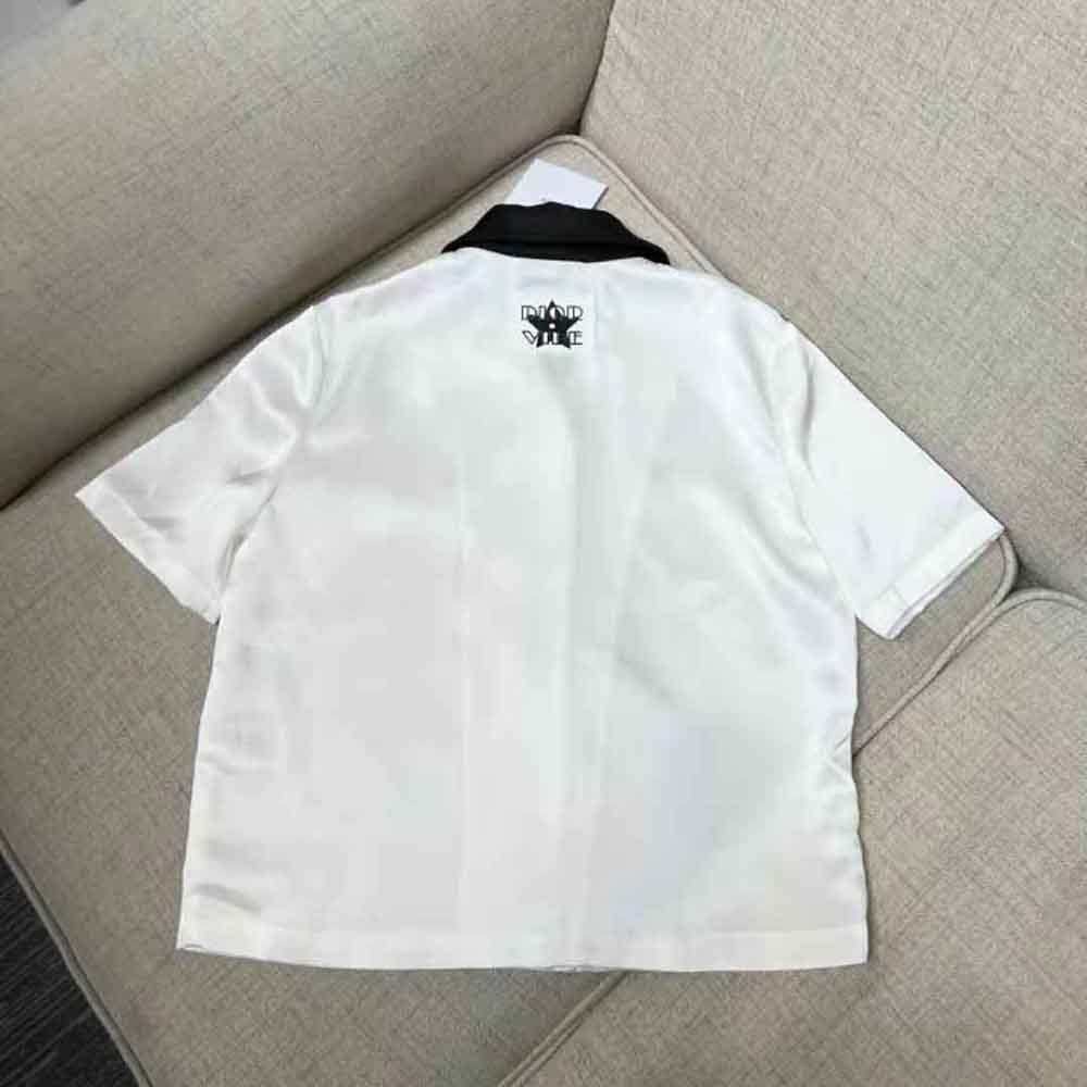 Dior Women Vibe Blouse White Technical Satin