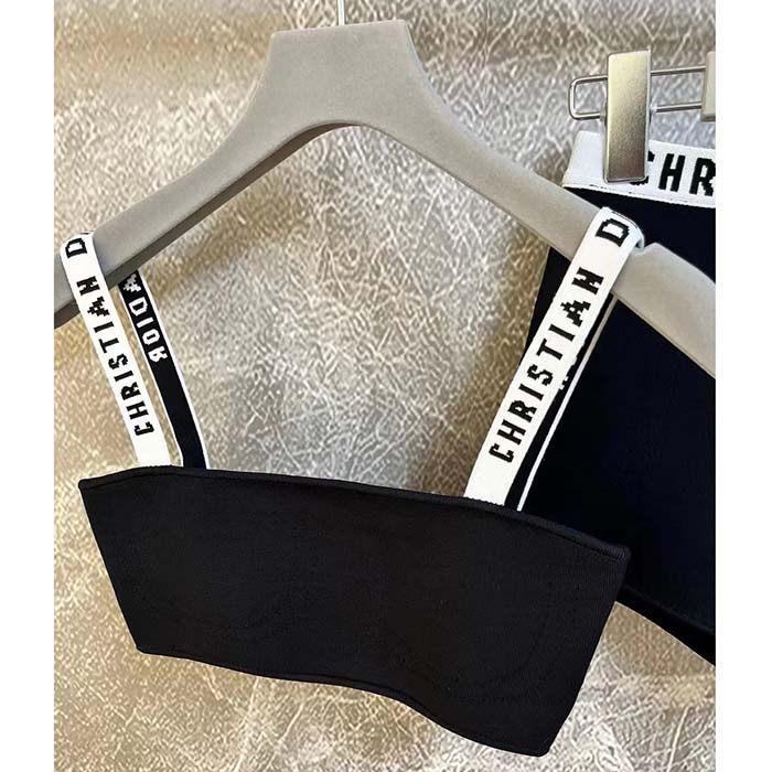 Dior Women CD Bralette Black Stretch Viscose ‘CHRISTIAN DIOR J’ADIOR’ Signature