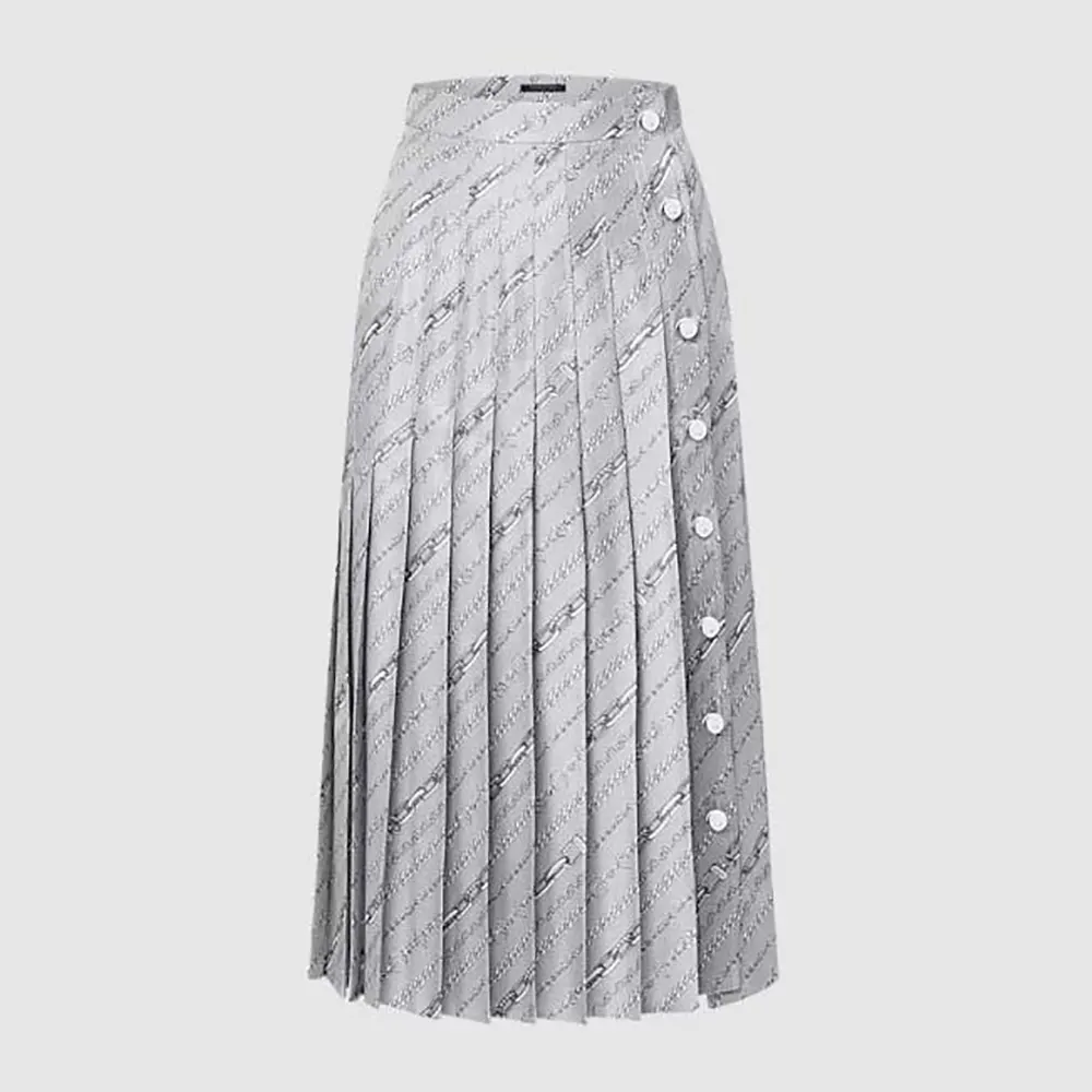 Louis Vuitton LV Women Chain Print Pleat Skirt 1AGOBD