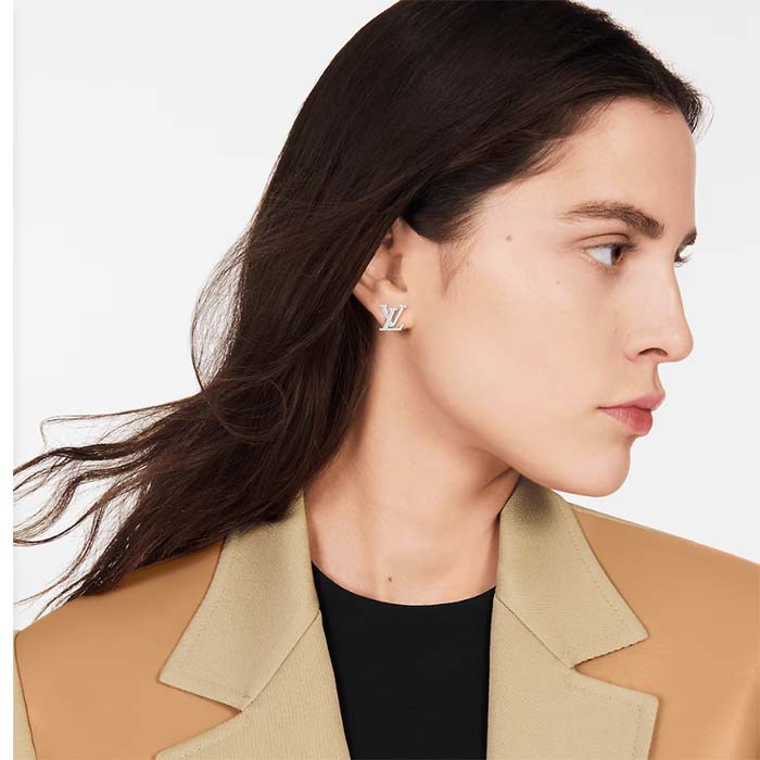 Louis Vuitton Women LV Iconic Earrings Crystal LV Initials M00608