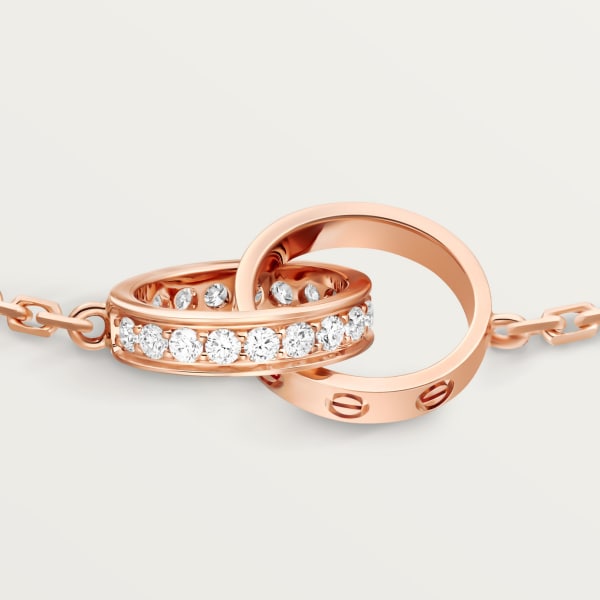CARTIER LOVE BRACELET, ON CHAIN, SEMI-PAVED