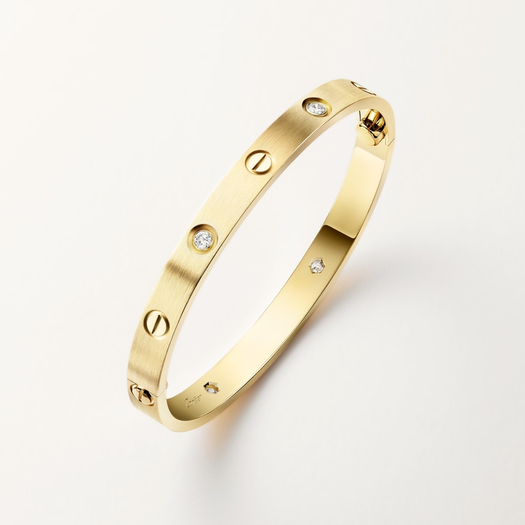 CARTIER CARTIER LOVE BRACELET, CLASSIC MODEL, BRUSHED, 4 DIAMONDS