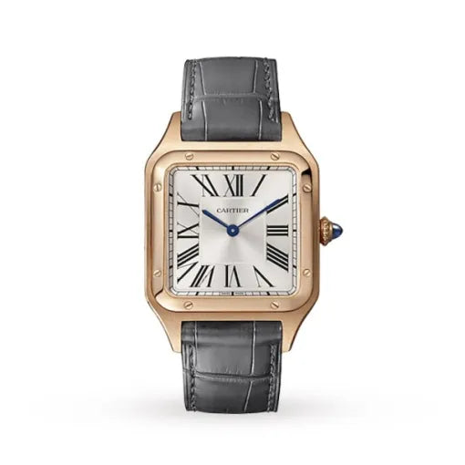 CARTIER Cartier Santos-Dumont Men Quartz Silver Alligator Watch WGSA0021