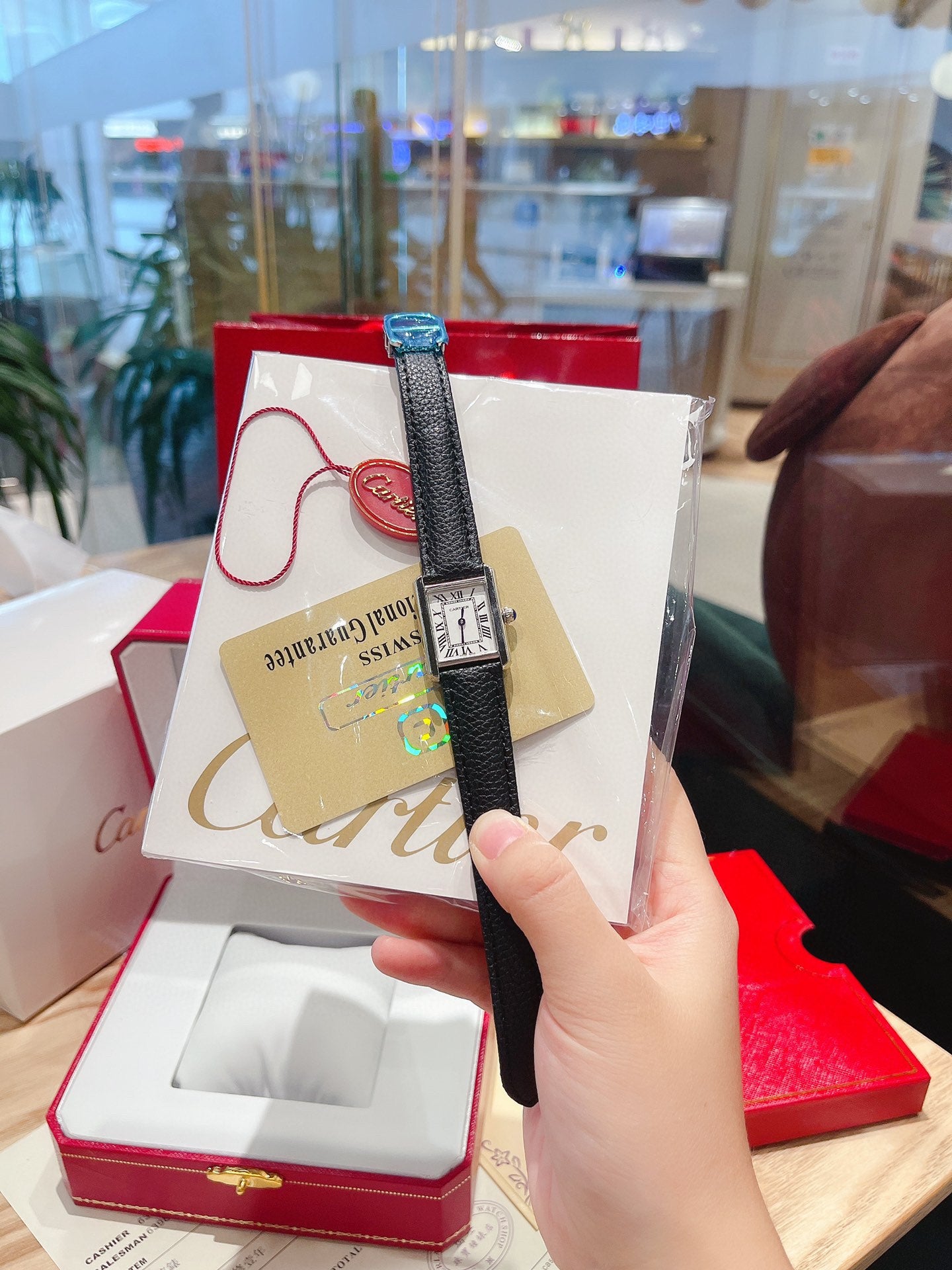 CARTIER Cartier Tank Watch Black Belt Series