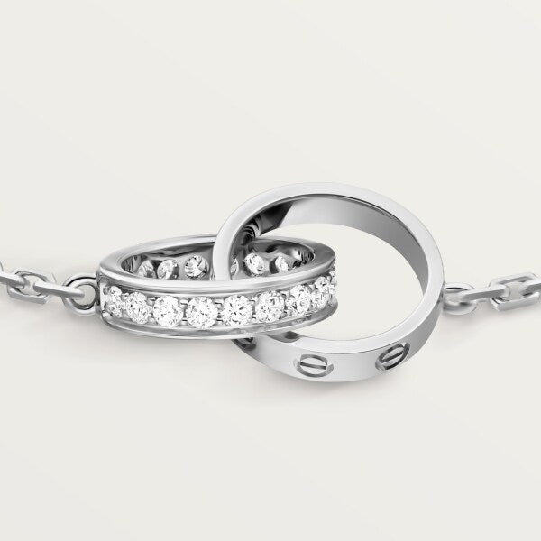 CARTIER LOVE BRACELET, ON CHAIN, SEMI-PAVED