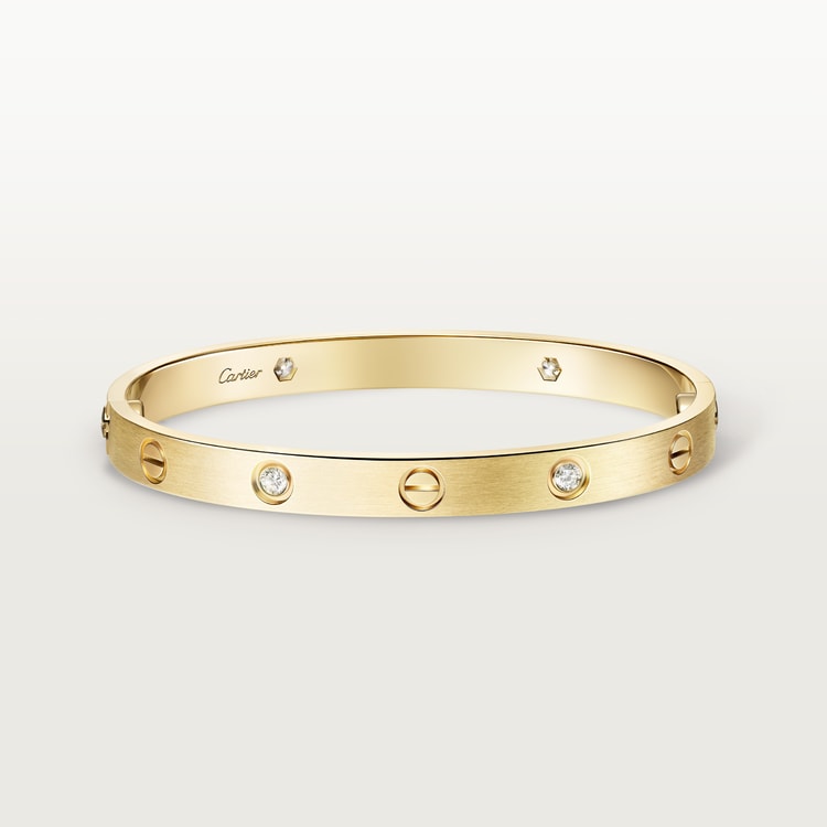 CARTIER CARTIER LOVE BRACELET, CLASSIC MODEL, BRUSHED, 4 DIAMONDS