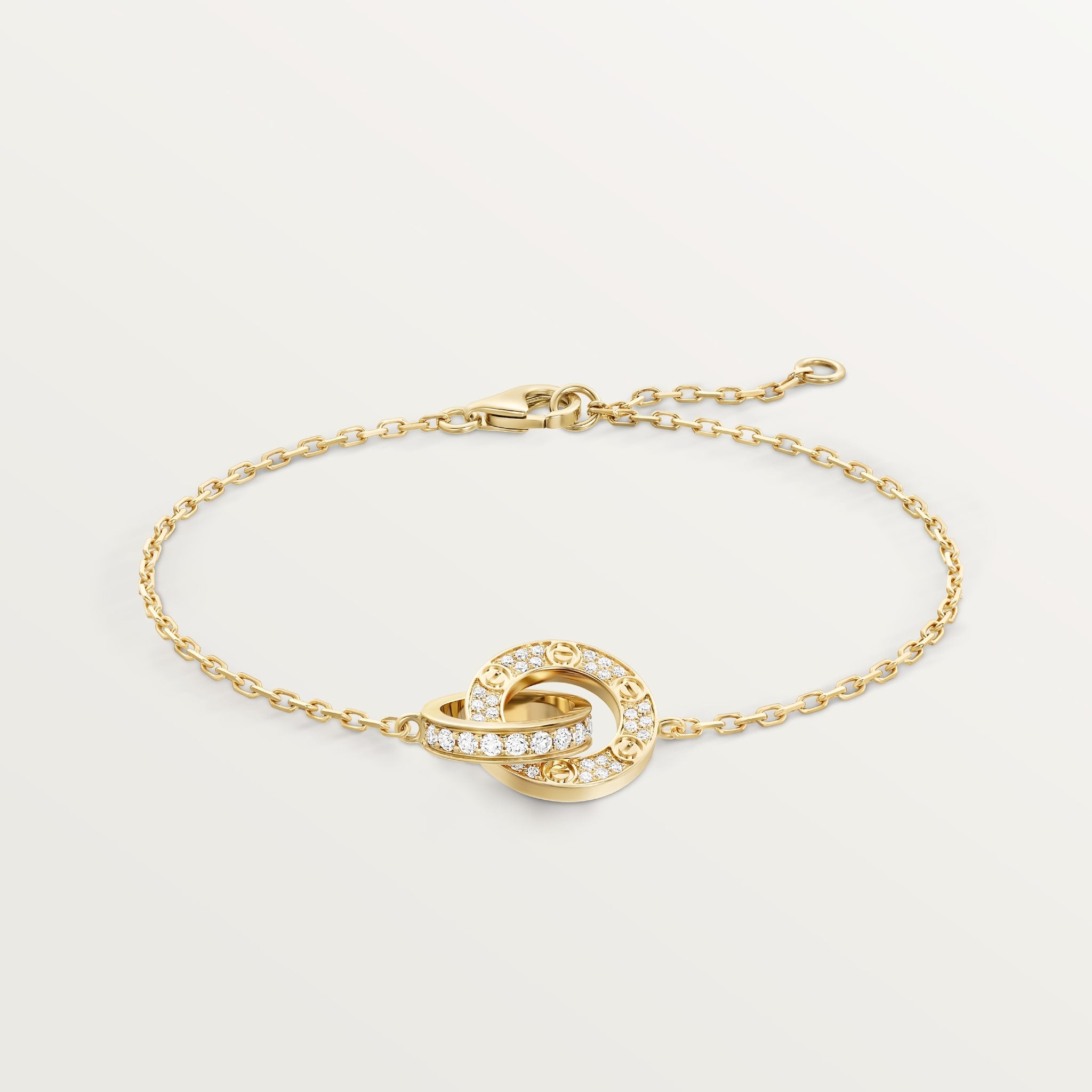 CARTIER LOVE BRACELET, ON CHAIN, PAVED